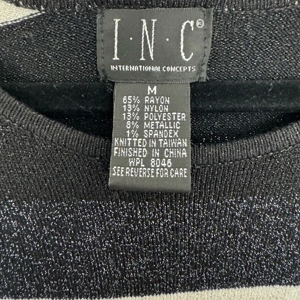 Vintage INC International Concepts Metallic Stripe Knit Tank Top M Y2K Going Out - Picture 5 of 8